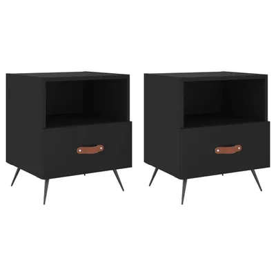 Produktbild von Nachttische 2 Stk. Schwarz 40x35x47,5 cm Holzwerkstoff