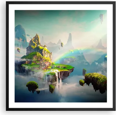 Produktbild von Gerahmtes Poster - Schwarzer Rahmen - Abstraktion Natur - 60x60 cm - Wand Bild - Wanddeko - Wandbilder - Kunstposter - Wandposter - Bilderrahmen - Bilder - Kunstdruck - Wandbild - P2BAC60x60-3469