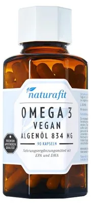 Produktbild von naturafit Omega 3 vegan Algenöl 834 mg Kapseln, 90 St. Kapseln