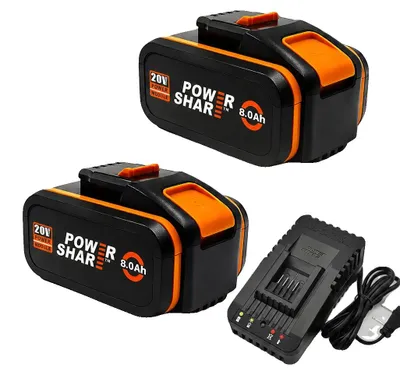 Obrázok produktu pre Batéria pre elektrické náradie, kapacita 8000 mAh, široká kompatibilita, nabíjačka Worx 8AhX2