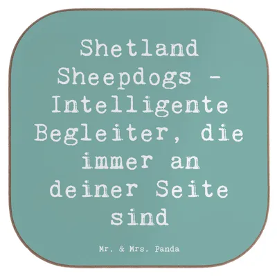 Produktbild von Mr. & Mrs. Panda Untersetzer für Gläser Spruch Shetland Sheepdog Freund - Meeresbrise - Geschenk, Tischschoner, Tischuntersetzer, Sheepdogs, Hunderassen Beschreibung