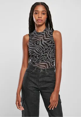 Obrázek produktu pro Dámské body Urban Classics Ladies Sleeveless Mesh Body asphalt/black - 4XL