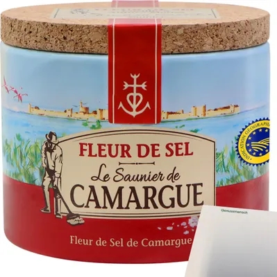 Produktbild von Le Saunier de Camargue Fleur de Sel Meersalz (125g Dose) + usy Block