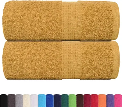 Obrázek produktu pro vidaXL Ručníky FROGN, 2 ks, zlaté, 30 x 30 cm, 360 g/m²