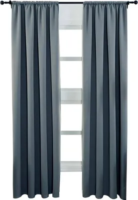Produktbild von WOLTU 2er Set Gardine blickdicht 250 g/m² mit Kräuselband : Schiefer Grau 135x245 cm Farbe: Schiefer Grau Größe: 135x245 cm