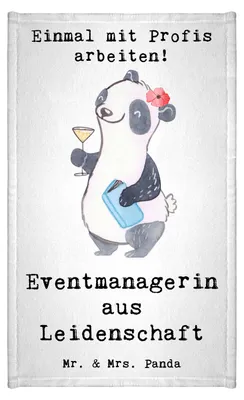 Produktbild von Mr. & Mrs. Panda Handtuch Eventmanagerin Leidenschaft - Weiß - Geschenk, Kleines, Mini-Handtuch, Witzig, gäste wc, Beruf, Spruch, Frotteetuch, Klein, Lustig