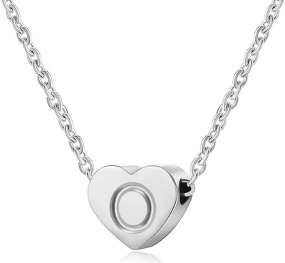 Produktbild von AFSTALR Edelstahl Damen Halskette mit Herz Initial-Anhänger 18K vergoldet