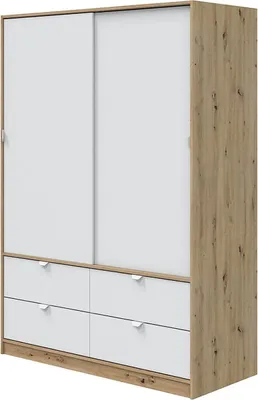 Immagine prodotto di Dmora Guardaroba 2 Ante Pittsfield 60x200h cm Marrone Rovere Nodi, Appendiabiti 2 Ante
