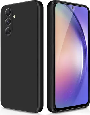 Image de Etui silicone fin pour Samsung Galaxy A54 silicone liquide, mat, résistant aux rayures noir