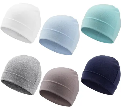 Immagine prodotto di Cappellino per neonato, berretto in maglia, unisex, 0-6 mesi, confezione da 6