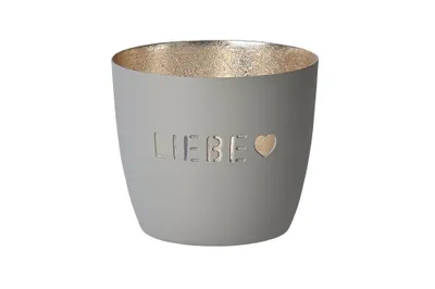 Immagine prodotto di Gift Company Windlicht Madras Liebe M, Teelichthalter, Kerzenhalter, Eisen, Flannel, Gold, 8.5 cm, 1030604030