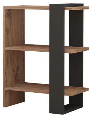 Image de Bibliothèque en bois « Ova » - 51 x 25 x 70 cm - Chêne anthracite
