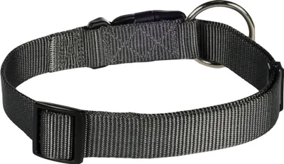 Productafbeelding van Nylon halsband voor honden donkergrijs L 45-65 cm 25 mm