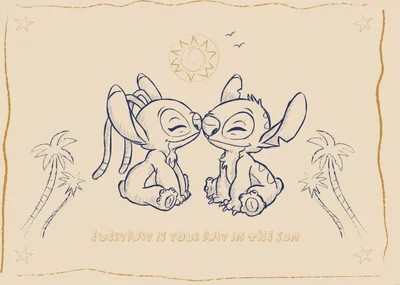 Produktbild von Komar Wandbild- Disney Lilo and Stitch Your Day in the Sun - Größe 50 x 70 cm