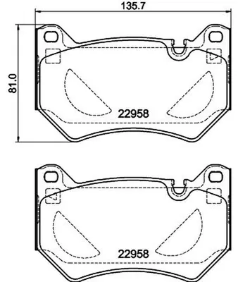 Produktbild von HELLA 8DB 355 039-511 Bremsbeläge Satz Vorne Bremsklötze für AUDI Q5 (FYB) Q5 SUV Sportback (80A) Q5 SUV (80A) Q5 Van (FYB, FYG)