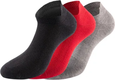 Obrázok produktu pre Lenz Uni ponožky do tenisiek, 3 páry, čierna – červená – sivá, veľkosti 39 – 42