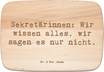 Produktbild von Mr. & Mrs. Panda Holzbrett Spruch Sekretärin Geheimnisträgerin - Transparent - Geschenk, Frühstücksbrettchen, kreative Geschenke, Sekretärinnen, Beruf, Schneidebrett
