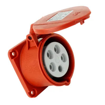 Obrázek produktu pro Vestavná zásuvka CEE přímá 400V 32A 5P 70x70 mm