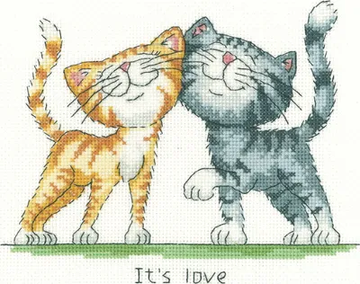 Obrázok produktu pre Súprava na vyšívanie krížikom Aida "It is love", počítaný vzor, SHIL1073-A, 19x15cm