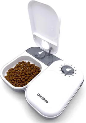 Productafbeelding van Voederautomaat voor katten en kleine honden - 2 maaltijden - met timer en koelelement - 2 x 400 g natvoer