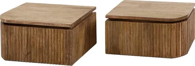 Produktbild von KAWOLA Nachttisch HEVE 2-tlg.hängend Mangoholz massiv natur 1 Schublade