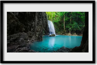 Produktbild von Bild 60x40 MDF-Rahmen Wandkunst See Wasserfall Natur
