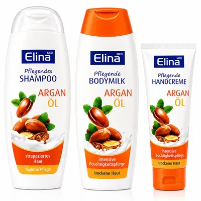 Produktbild von Elina MED Arganöl Pflegeset – 3-teiliges Pflege-Set mit Arganöl