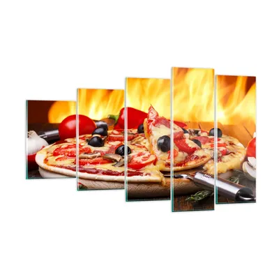 Produktbild von Bilder auf glas - Kuchen Backen Pizza Käse - 100x60cm - Glasbilder - Wandbilder - Kunstdruck - zum Aufhängen bereit - Wanddekoration aus Glas - Glas Bilder - Wandbild auf Glas - GEG100x60-2406