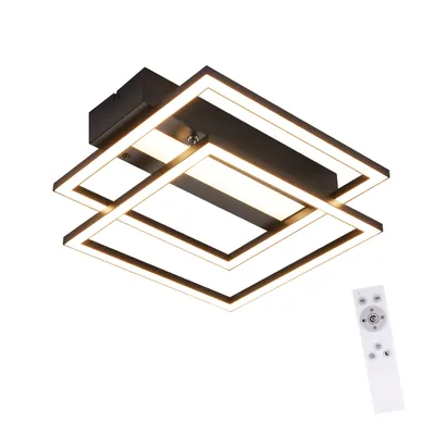 Produktbild von ZMH LED Deckenleuchte 42W Schwarz  Deckenlampe Küche Dimmbar mit Fernbedienung  Modern Schlafzimmer Flurlampe Eckig Deckenlampen für Wohnzimmer