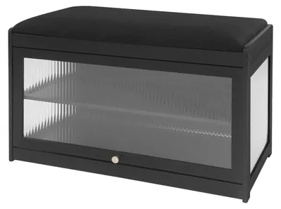 Image de Étagère à chaussures, design peu encombrant, fonctionnalité polyvalente, noir