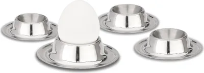 Imagen del producto de WEIS, juego de 4 portacocina, apilable, de acero inoxidable, altura: 40 mm, diámetro: 40 mm