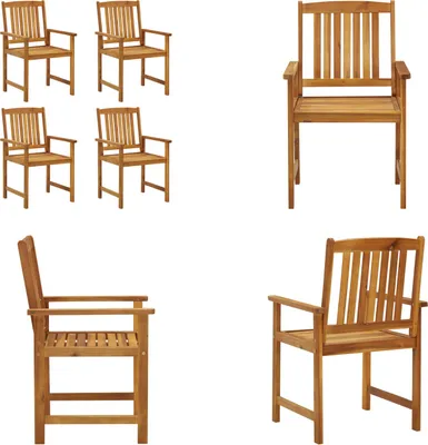 Immagine prodotto di vidaXL Sedie da giardino 4 pz. Legno massiccio di acacia - Sedia da giardino - Sedie da giardino - Sedia da giardino in legno - Sedia da giardino in legno massiccio