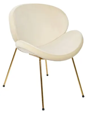 Stuhl Standard beige 63x57x73 cm Holz Schaum Metall
