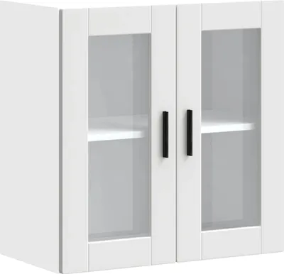 Image de Armoire murale de cuisine avec porte en verre Porto blanc