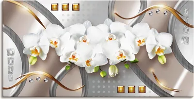 Produktbild von ARTland Leinwandbild Orchideen mit Elementen Größe: 60x30 cm