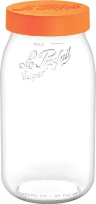 Produktbild von Orangener Glasbehälter 2l Packung zu 6