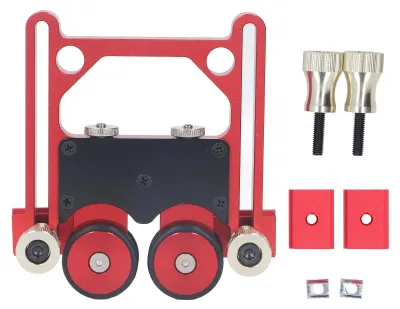Produktbild von Andruckrolle für Tischkreissäge - Holzbearbeitungs-Zubehör - Aluminiumlegierung - Einfache Montage - Sichere Zuführung - Hohe Präzision - Rot