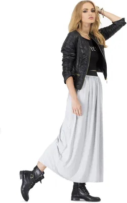 Immagine prodotto di Gonna maxi gonna lunga taglia S/M ; grigio screziato