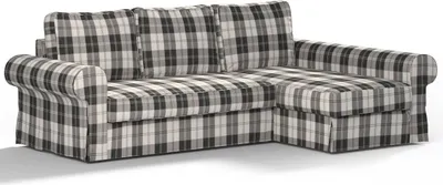 Produktbild von Dekoria Bezug für Backabro Bettsofa / Recamiere, schwarz- weiss, Bezug für Bettsofa Backabro mit Recamiere