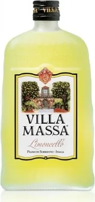 A bottle of Villa Massa Limoncello on a white background.