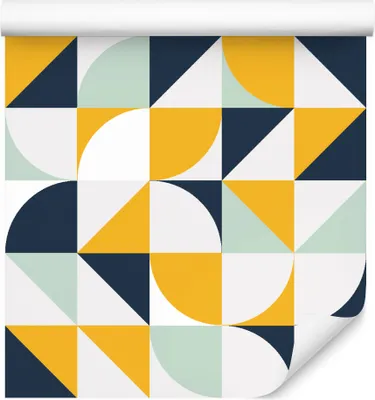 Zdjęcie produktu dla Tapeta geometryczna w stylu retro wzory do salonu Dekoracja Ścienna Abstrakcyjna 3D