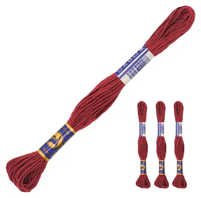 3 Docken Stickgarn / Sticktwist 100% Baumwolle Stickerei weinrotbraun