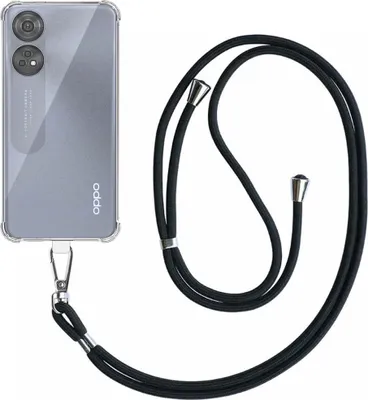 Produktbild von Handyhülle geeignet für Oppo Reno 8T 4G Transparent Stoßfest mit abnehmbarem Universal Telefonkabel - Backcover Case Silikon ShockProof mit Lanyard - Smartphonics