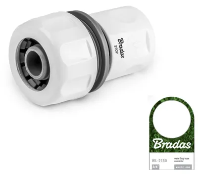 Immagine prodotto di BradasWL-2150 Raccordo Bradas per tubo flessibile LINEA BIANCA con arresto dell'acqua, 3/4