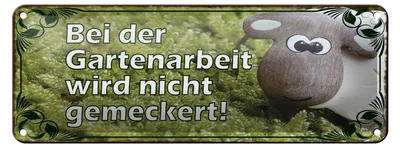 Produktbild von Blechschild Spruch 27x10cm bei Gartenarbeit nicht meckern Dekoration