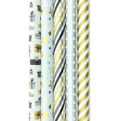 Zdjęcie produktu dla Papier pakowy TOUCH OF GOLD 3 - papier świąteczny na Boże Narodzenie - 3 metry x 70 cm - 5 rolek