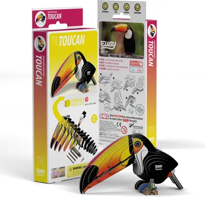 Immagine prodotto di EUGY 3D Bastelset Tukan (Miniatur-Tierfigur, aus Wellkarton) 650115