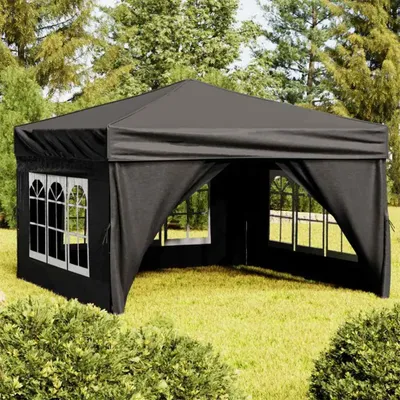 Immagine prodotto di vidaXL Tenda da festa pieghevole con pareti laterali nere 3x3 m