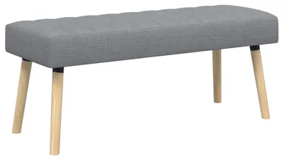 Image de Banc rembourré VidaXL, gris clair, 110 x 40 x 46 cm, tissu