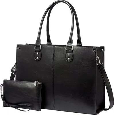 Immagine prodotto di LOVEVOOK Borsa per laptop da 17,3 pollici da donna in Finto cuoio nera